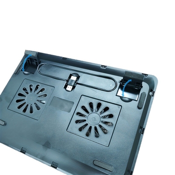 Охладител за лаптоп с 2 вентилатора, въздушно охлаждане, 0,6 м кабел, метална мрежа + ABS