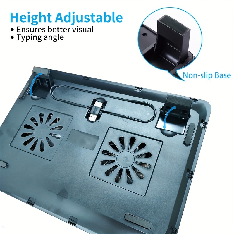 Portatīvā dzesētājs ar 2 ventilatoriem, gaisa dzesēšana, 0,6 m kabelis, metāla režģis + ABS