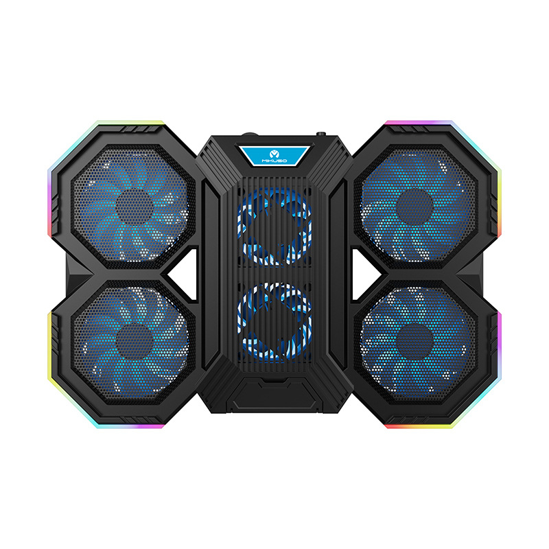 Portatīvo datora dzesētājs – seši ventilatori, gaisa dzesēšana, modelis NCP-079RGB, saderīgs ar klēpjdatoriem/Ultrabook/Playbook, ar telefona turētāju, materiāls: plastmasa + dzelzs režģis