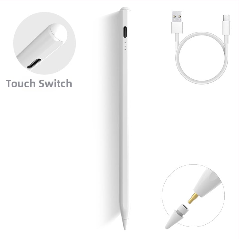 Parsonjie stylus Bluetooth cu încărcare rapidă pentru Apple iPad, carcasă metalică, prindere magnetică, stil IP/touch