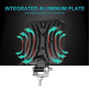 LED φάρος φώτων ομίχλης για οχήματα εκτός δρόμου, 48W, 12V, 6500K, αλουμίνιο + PC, LED 3030