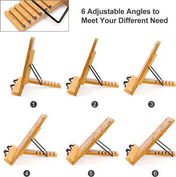 Bambusz konyhai könyvállvány — összecsukható, asztali használathoz, modern minimál stílus, megfelelő szakácskönyvekhez, tankönyvekhez és tabletekhez