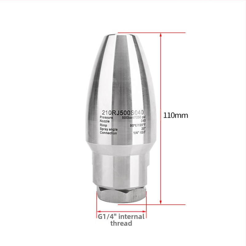Xiong Wei неръждаема стомана въртящ се лотусов накрайник за автомобилно миене с керамично ядро (Среда: вода; Максимална температура: 90°C; Материал: неръждаема стомана)