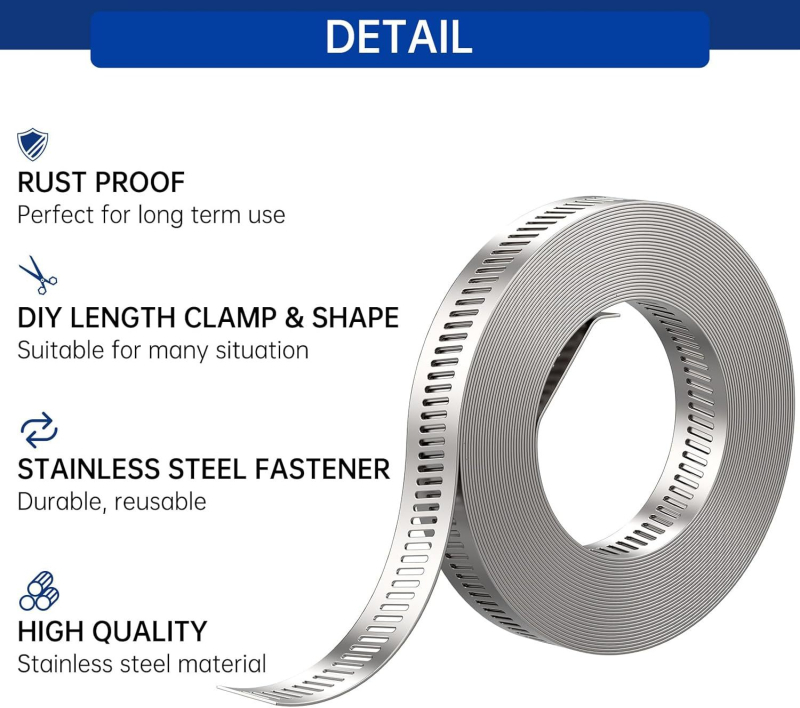 Kit de cleme pentru furtun din oțel inoxidabil DIY (Brand: Other; Material: Purple sandalwood)