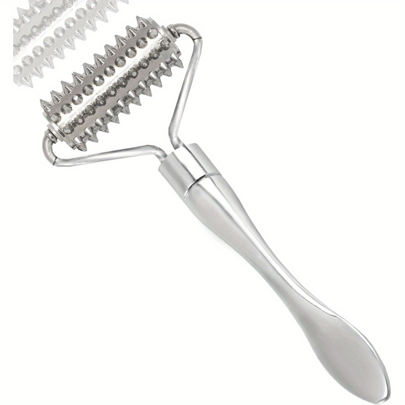 Baton metalic pentru crema de ochi cu micro-roler masaj și linguriță pentru cremă