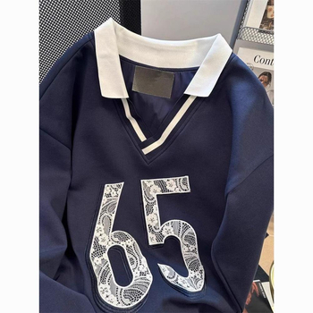 Τοπ με δαντελένιο V-λαιμό και κέντημα, Α-γραμμή, κανονικό μήκος, πολυεστερικό ύφασμα με πλέγμα