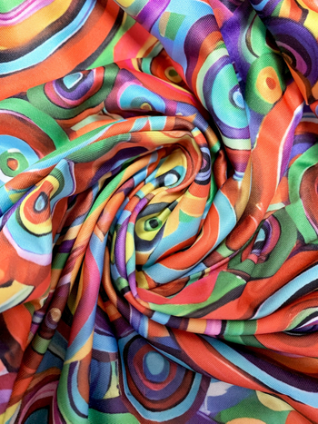 Γυναικεία ολόσωμη φόρμα με τιράντες, casual στυλ, ψυχεδελικό πολύχρωμο μοτίβο σπειροειδούς εκτύπωσης; χωρίς μανίκια, φαρδιά μέση, πολυεστέρας