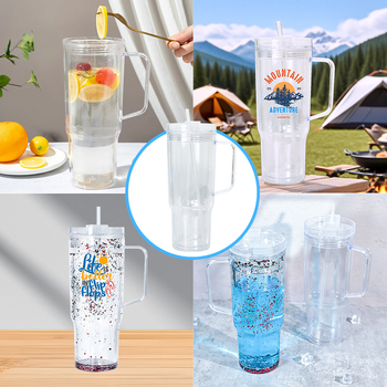 Izolēta krūze 40 oz, dubultās sienas, spīdīgais pulveris, ar salmiņu