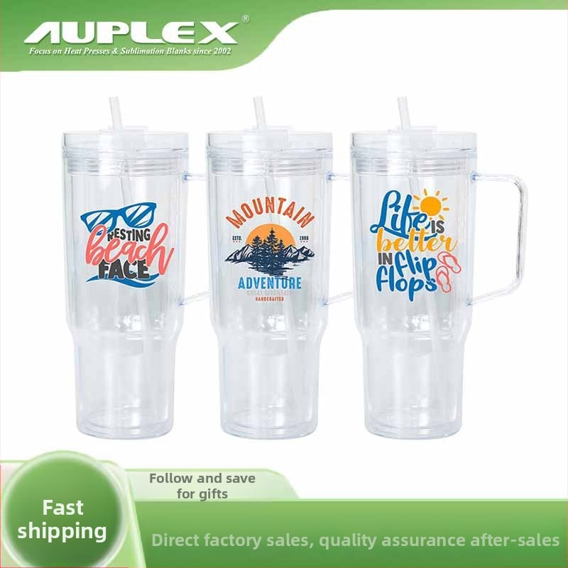 Izolēta krūze 40 oz, dubultās sienas, spīdīgais pulveris, ar salmiņu