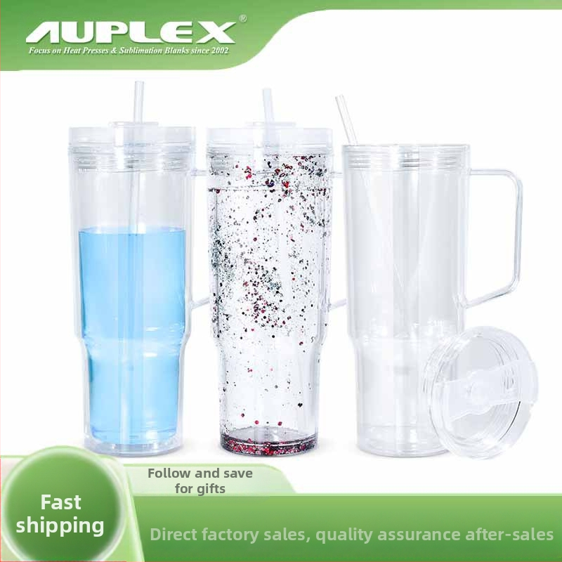 Izolačný pohár 40 oz, dvojstenný, trblietavý prášok, pohár so slamkou