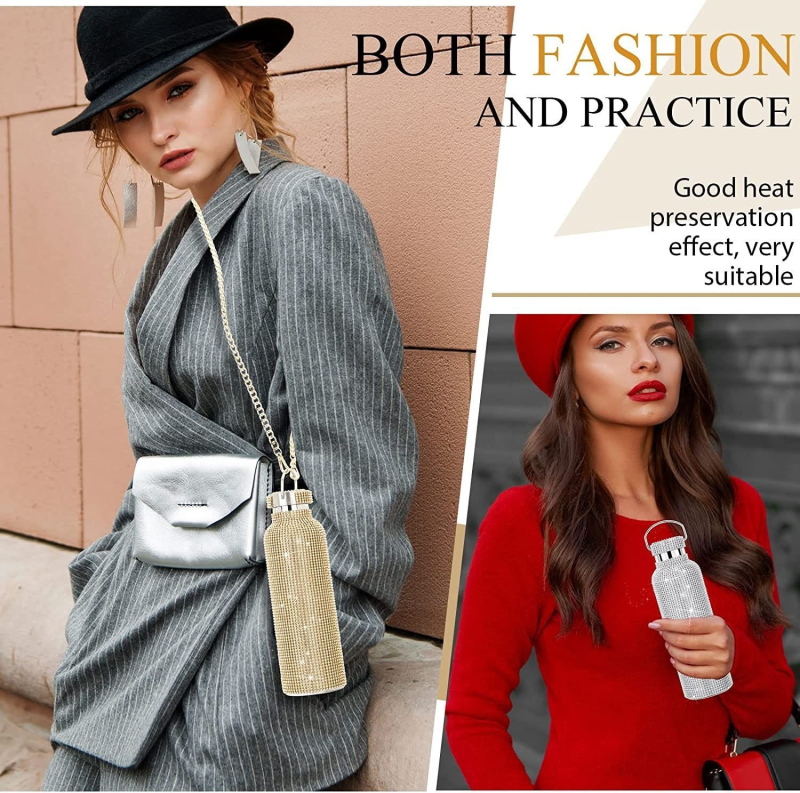 Diamantiem rotāts dubultās sienas nerūsējošā tērauda termoskrūze ar ķēdi, iekšējais 304, ārējais 201, vakuuma izolācija 12–24 stundas, pārnēsājams ar rokturi un auklu, lāzergravēšana pieejama.