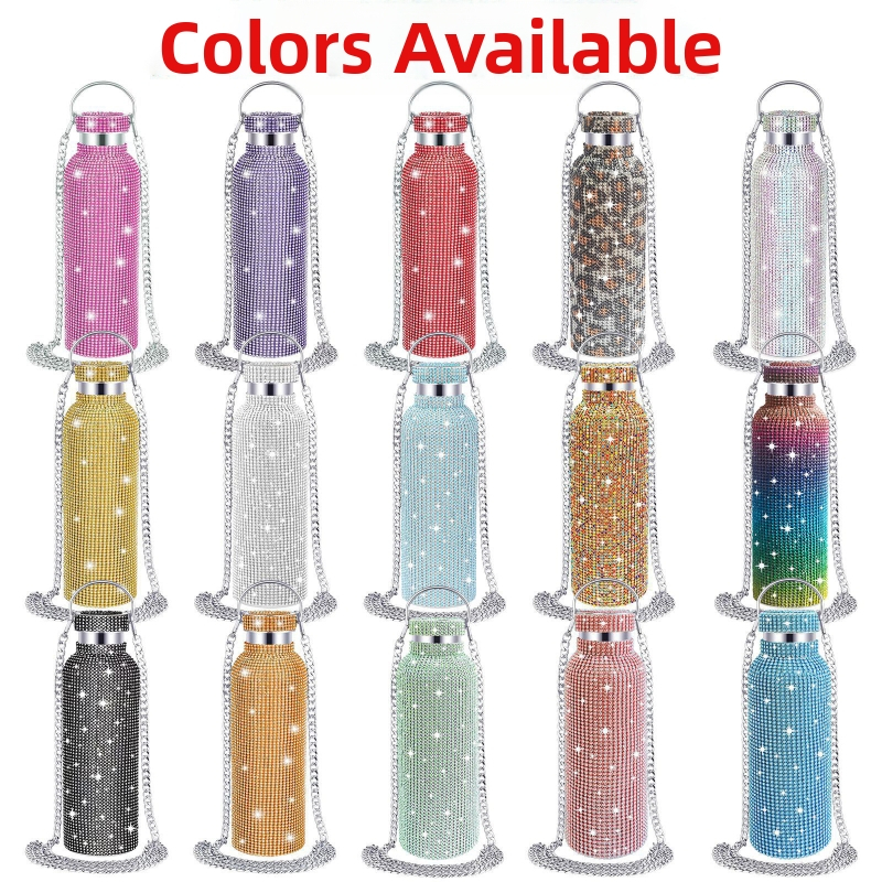 Diamantiem rotāts dubultās sienas nerūsējošā tērauda termoskrūze ar ķēdi, iekšējais 304, ārējais 201, vakuuma izolācija 12–24 stundas, pārnēsājams ar rokturi un auklu, lāzergravēšana pieejama.