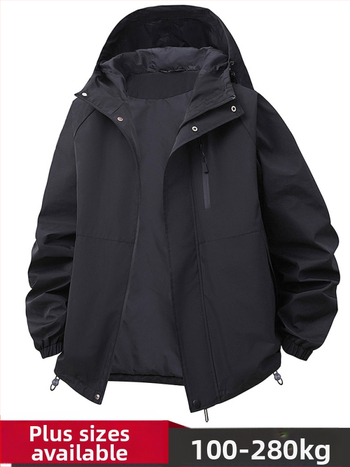 Vyrinė striukė japonų darbo drabužių stiliuje, gaubtas, užtrauktukas, poliesteris