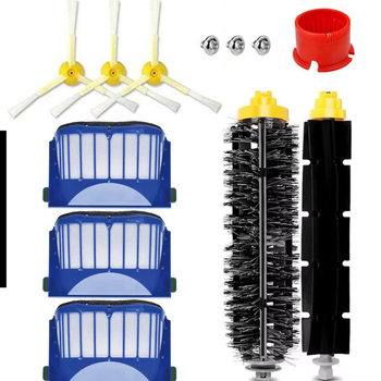 iRobot 500/600 robota putekļsūcēja piederumi: filtrs, sānu birste, rullīšu birste, modelis 054