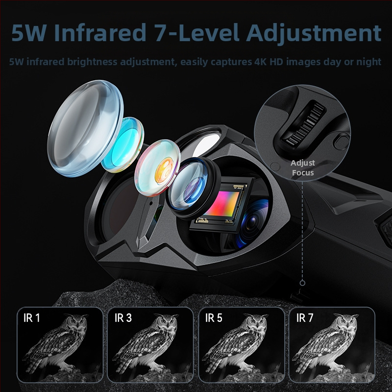 Устройство за нощно виждане с инфрачервено наблюдение, двойна тръба, IPS HD екран, външен цифров телескоп.