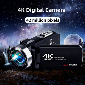 4K HD digitalna kamera s rotirajućim 3,0-inčnim LCD zaslonom, infracrveno daljinsko upravljanje, 42 MP senzor, TF kartica za pohranu, prijenosna DV kamera