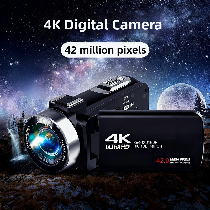 4K HD digitalna kamera s rotirajućim 3,0-inčnim LCD zaslonom, infracrveno daljinsko upravljanje, 42 MP senzor, TF kartica za pohranu, prijenosna DV kamera