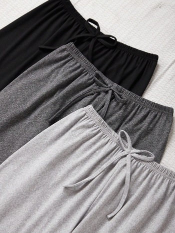 Γυναικείο σετ τριών χρωμάτων: παντελόνια cropped με ελαστική μέση, tapered, άνετο καθημερινό στυλ (πολυεστέρας 95%+, Spandex, No-Iron, Καλοκαίρι 2025)