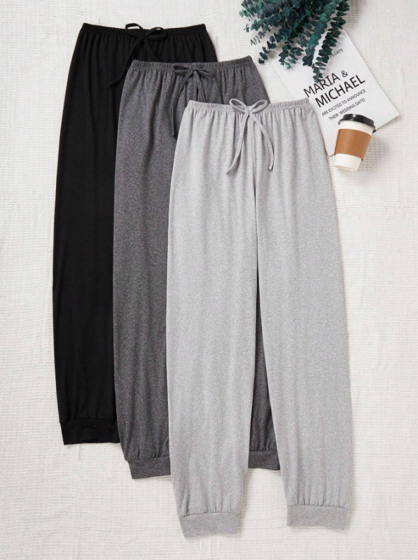 Set feminin în trei culori: pantaloni cropped cu talie elastică, croi tapered, confortabili, casual (Poliester 95%+, Spandex, No-Iron, Vara 2025)