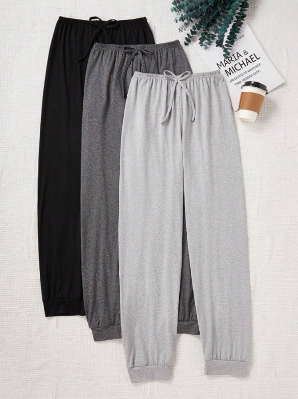 Set feminin în trei culori: pantaloni cropped cu talie elastică, croi tapered, confortabili, casual (Poliester 95%+, Spandex, No-Iron, Vara 2025)