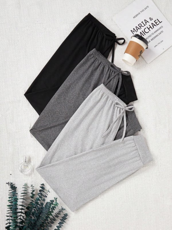 Set feminin în trei culori: pantaloni cropped cu talie elastică, croi tapered, confortabili, casual (Poliester 95%+, Spandex, No-Iron, Vara 2025)