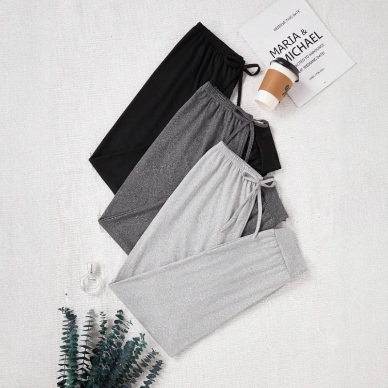 Set feminin în trei culori: pantaloni cropped cu talie elastică, croi tapered, confortabili, casual (Poliester 95%+, Spandex, No-Iron, Vara 2025)