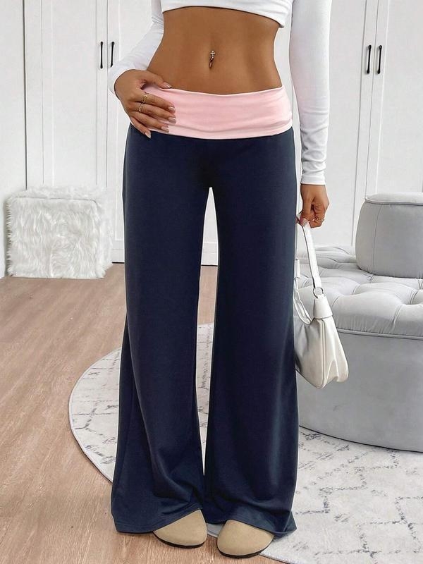 Ženske hlače Colorblock visokog struka, Capri, ravnog kroja, bambusova vlakna, visoka elastičnost