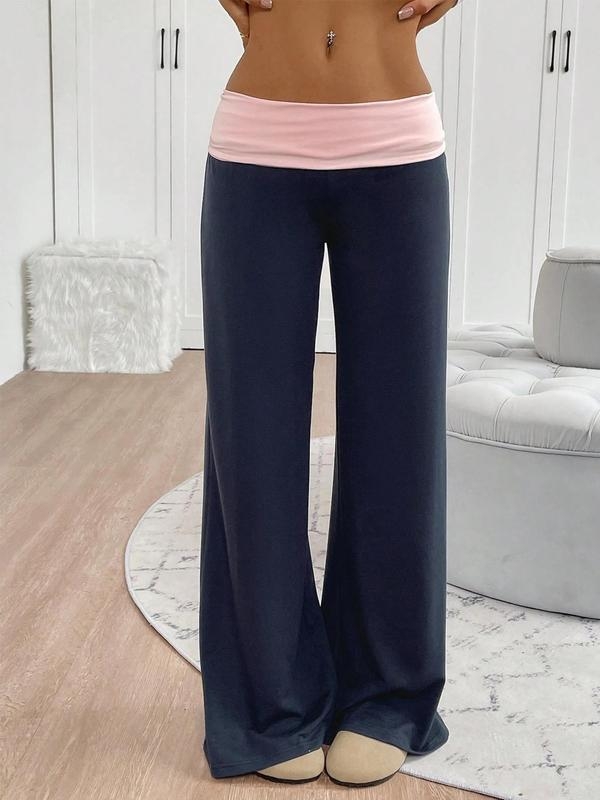 Ženske hlače Colorblock visokog struka, Capri, ravnog kroja, bambusova vlakna, visoka elastičnost