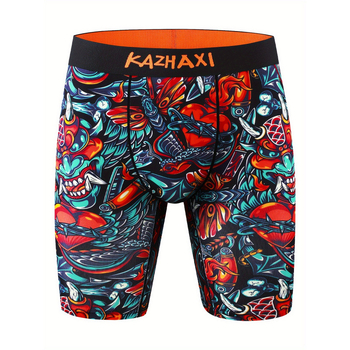 Vyriški ilgos šortai su spauda, išorinis audinys 100% akrilas, vidinis pamušalas 100% medvilnė, žemas juosmuo