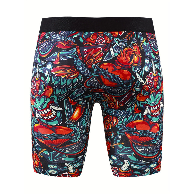 Vyriški ilgos šortai su spauda, išorinis audinys 100% akrilas, vidinis pamušalas 100% medvilnė, žemas juosmuo