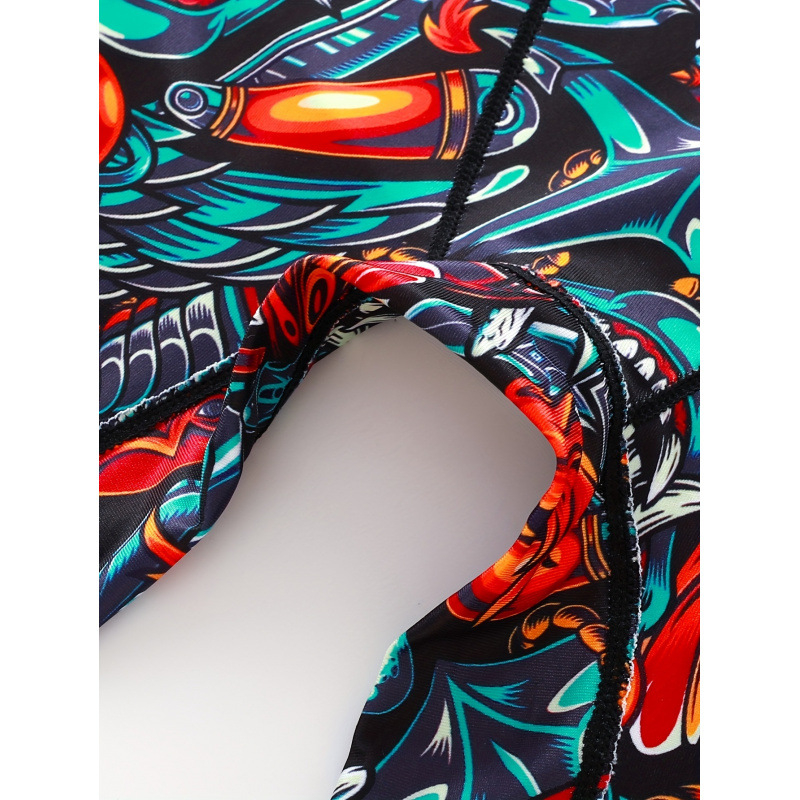 Vyriški ilgos šortai su spauda, išorinis audinys 100% akrilas, vidinis pamušalas 100% medvilnė, žemas juosmuo