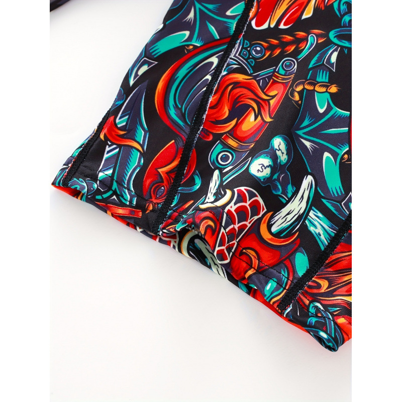 Vyriški ilgos šortai su spauda, išorinis audinys 100% akrilas, vidinis pamušalas 100% medvilnė, žemas juosmuo