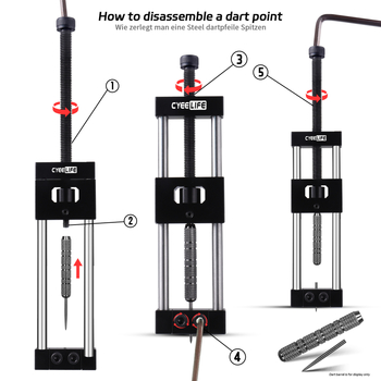 Cyeelife Alat za igle za dart – Teški alat za tisk igle, željezni materijal, 50 kompleta po kutiji, prilagodljiv, za natjecanja u gađanju