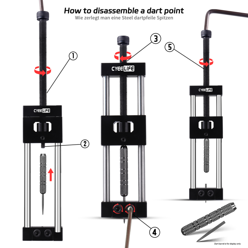 Cyeelife Alat za igle za dart – Teški alat za tisk igle, željezni materijal, 50 kompleta po kutiji, prilagodljiv, za natjecanja u gađanju