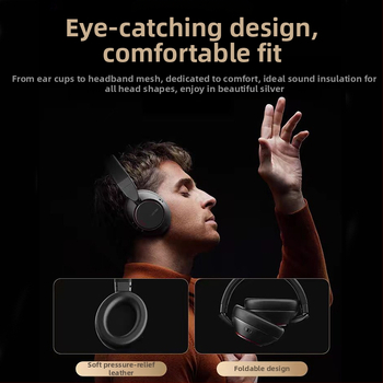 Căști cu anulare activă a zgomotului (ANC), fără fir, Bluetooth 5.3, rază 10 m, autonomie peste 8 h, IPX4, pentru PC