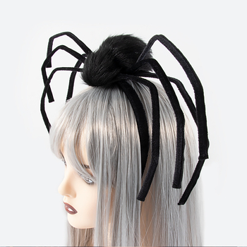 Αποκριάτικη κορδέλα για το κεφάλι – Spider Queen, ύφασμα, ημιχειροποίητη και ημι-μηχανική κατασκευή, Coffee pai