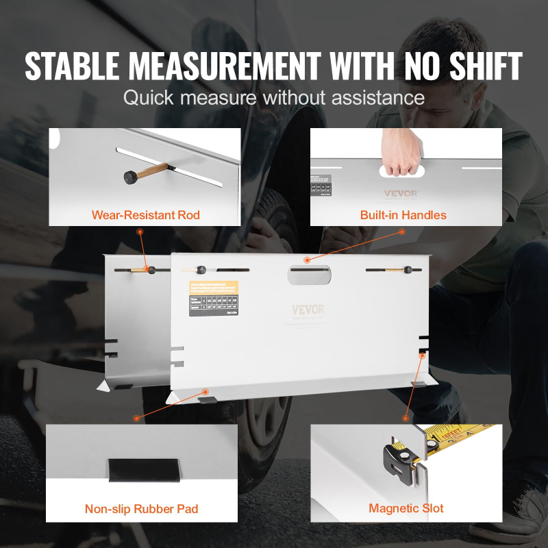 VEVOR Alat za poravnavanje kotača – komplet od 2 dijela s Toe Plate i mjerenjem kuta Toe, model E72530z, univerzalna kompatibilnost, art. broj fff011