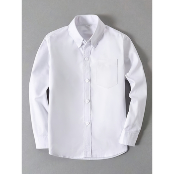 Bērnu garām piedurknēm krekls ar klasisko apkakli, Lyocell audums, vecums 3–8 gadi, pavasaris