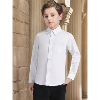 Bērnu garām piedurknēm krekls ar klasisko apkakli, Lyocell audums, vecums 3–8 gadi, pavasaris