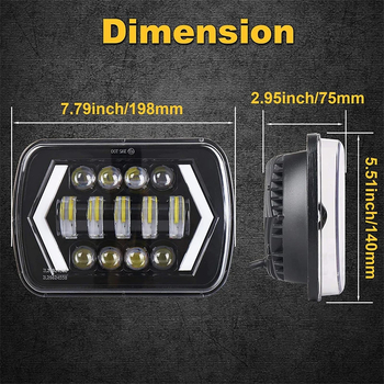 TCYATO LED προβολέας 90W Square Wrangler - universal, 14000 lm, 6000K, 12-24V, αλουμινένιο περίβλημα