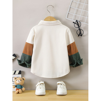 Bērnu garās piedurknēs krekls no Lyocell auduma, brīvs piegriezums, pogu priekšā, vecums 3–8 gadi