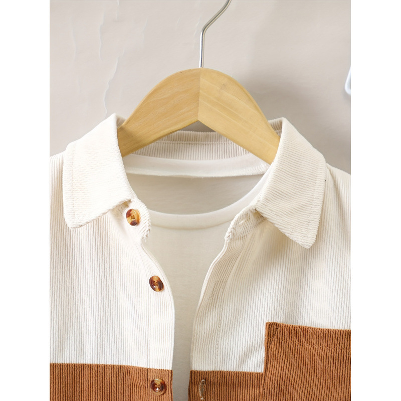 Bērnu garās piedurknēs krekls no Lyocell auduma, brīvs piegriezums, pogu priekšā, vecums 3–8 gadi