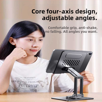 Suport rotativ reglabil pentru tabletă, suport metalic de birou pentru iPad/tablet, model Rotating Folding Bracket, greutate 588,3 g