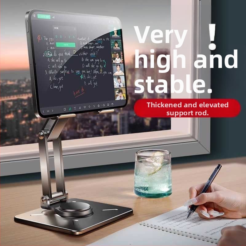 Suport rotativ reglabil pentru tabletă, suport metalic de birou pentru iPad/tablet, model Rotating Folding Bracket, greutate 588,3 g