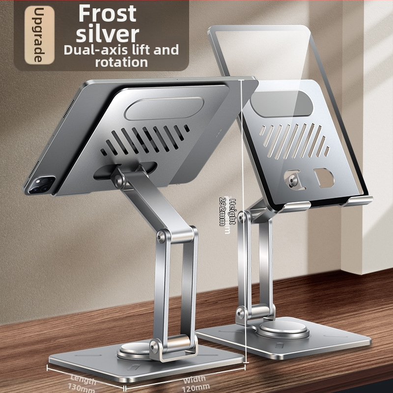 Suport rotativ reglabil pentru tabletă, suport metalic de birou pentru iPad/tablet, model Rotating Folding Bracket, greutate 588,3 g