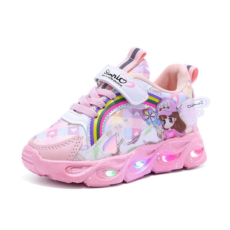 Djevojčice tenisice sa svjetlima, Velcro kopčanje, sintetička koža, za djecu 12–36 mjeseci, proljeće 2024