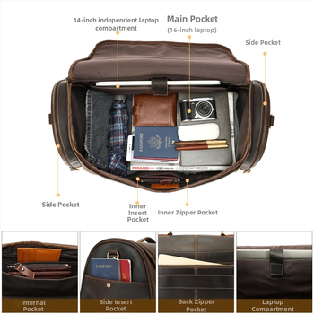 Crazy Horse odos kelioninė rankinė, talpa mažiau nei 20 L, unisex, tinkama verslo kelionėms