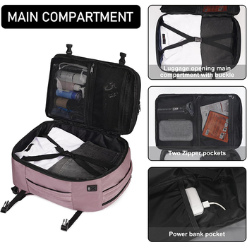 Kelioninė kuprinė, 20–35L talpa, Oxford audinys, oro pagalvės dirželiai, suderinama su 11 colių nešiojamuoju, miesto minimalistinis stilius