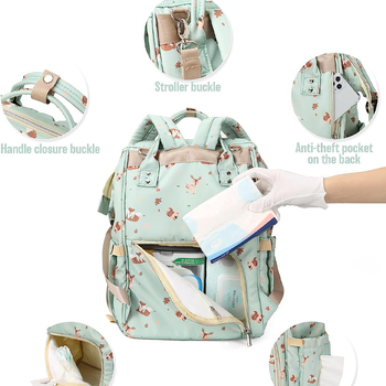 Sulankstoma mamos ir kūdikio kuprinė su didele talpa, paprastas dizainas, daugiafunkcinė lauko trumpoms kelionėms