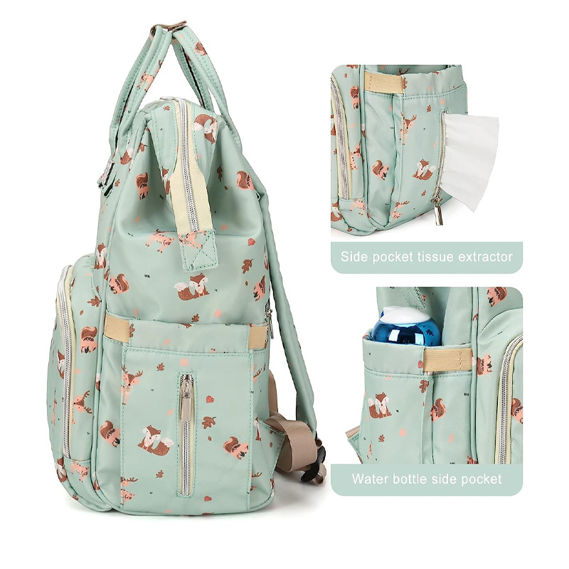 Sulankstoma mamos ir kūdikio kuprinė su didele talpa, paprastas dizainas, daugiafunkcinė lauko trumpoms kelionėms